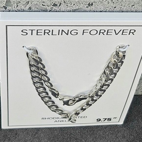 STERLING FOREVER 9.75" EXIE CHAIN ANKLET BUNDLE Silver - Msrp $52 - Picture 5 of 16